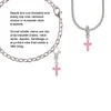 Small Pink Crystal Cross Clip On Charm