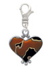 Two Tone Enamel Cheetah Print Heart Clip On Charm