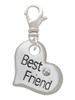 Large ''Best Friend'' Heart Clip On Charm