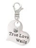 Large True Love Waits Heart Clip On Charm