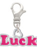 Hot Pink ''Luck'' with Heart Clip On Charm