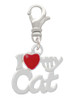I Heart My Cat Clip On Charm