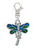 Dragonfly with Green & Blue Wings Clip On Charm