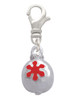 Ornament with Red Snowflake Clip On Charm