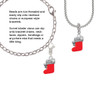 3-D Red Stocking with Fur and Clear Crystal Clip On Charm