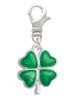 Translucent Green Lucky Four Leaf Clover Clip On Charm