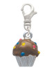 3-D Chocolate Cupcake with Sprinkles Clip On Charm