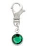 Crystal Green Channel Drop Clip On Charm