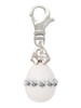White Easter Egg with Clear Crystal Band Clip On Charm