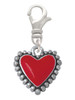 Red Heart with Beaded Border Clip On Charm