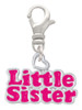 Hot Pink ''Little Sister'' with Heart Clip On Charm