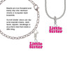Hot Pink ''Little Sister'' with Heart Clip On Charm