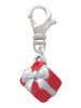 Small 3-D Red Present Box with Bow Clip On Charm