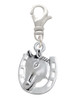 Horse Head with Horseshoe - 2 Sided Clip On Charm