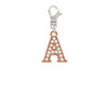 Crystal Rose Gold Tone Initial - A - Clip On Charm
