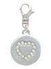 Disc with Crystal Heart Clip On Charm