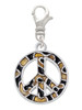 Large Brown Cheetah Print Peace Sign Clip On Charm
