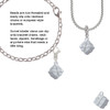 3-D Present Box with Bow and Crystal Clip On Charm