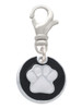 White Paw on Black Disc Clip On Charm