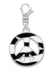 Large Zebra Print Peace Sign Clip On Charm