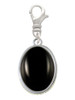 Small Black Acrylic Oval Clip On Charm