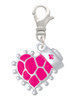 Hot Pink Giraffe Print Heart with Nurse Hat Clip On Charm