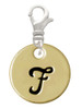 Large Gold Tone Disc Letter - F - 3/4'' Clip On Charm