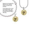 Large Gold Tone Disc Letter - F - 3/4'' Clip On Charm