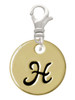 Large Gold Tone Disc Letter - H - 3/4'' Clip On Charm
