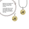 Large Gold Tone Disc Letter - M - 3/4'' Clip On Charm