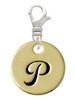 Large Gold Tone Disc Letter - P - 3/4'' Clip On Charm