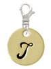 Large Gold Tone Disc Letter - T - 3/4'' Clip On Charm