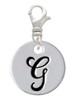 Large Script Letter - G - 3/4'' Disc - Clip On Charm