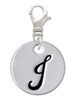 Large Script Letter - J - 3/4'' Disc - Clip On Charm
