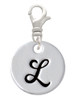Large Script Letter - L - 3/4'' Disc - Clip On Charm