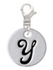 Large Script Letter - Y - 3/4'' Disc - Clip On Charm