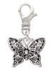 Small Antiqued Crystal Butterfly Clip On Charm