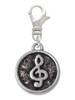 Antiqued Round Seal - Clef Clip On Charm