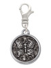Antiqued Round Seal - Butterfly Clip On Charm