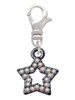 Open Black Star with Clear AB Crystals Clip On Charm