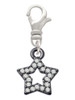 Open Black Star with Clear Crystals Clip On Charm