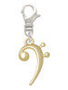 Bass Gold Tone Clef Clip On Charm