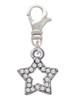Open Star with Clear Crystals Clip On Charm