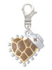 Brown Giraffe Print Heart with Nurse Hat Clip On Charm