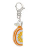 3-D Enamel Orange Slice Clip On Charm