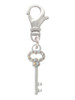 Small Clear AB Crystals Oval Key Clip On Charm