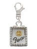 Shadow Box ''Peace'' with Gold Tone Peace Sign Clip On Charm