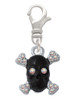 Small Black Resin Skull with AB Crystals Clip On Charm