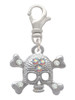 Skull with 3 AB Crystals Clip On Charm