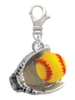 Extra Large Softball and Glove Clip On Charm